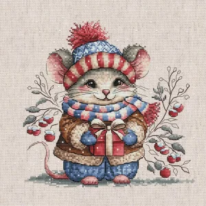 Kit de punto de cruz - Punto y Arte (AVA) P095 - Ratoncito con Bufanda Envío Internacional