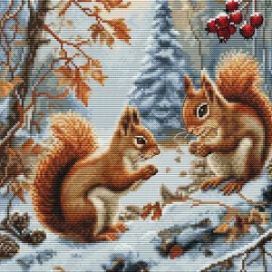 Kit de Punto de Cruz Luca-S - Joy of The Squirrels, BU5064 Profesional