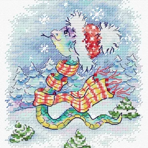 Kit de punto de cruz "Paseo en la nieve" SM-793 MP Studia Solo Por Tiempo Limitado