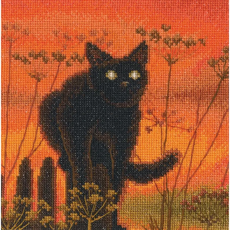 Kit de Punto de Cruz Contado - Atardecer del Gato RTO M1024 Oferta Flash