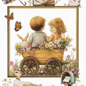 Kit de Punto de Cruz "Las Aventuras de los Pequeños" B7043 de Luca-S Original