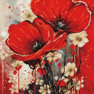 Artesanal Kit de Punto de Cruz Luca-S - "The Dance of The Poppies" (B7046)