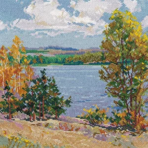 Kit de Punto de Cruz "Otoño junto al río" Oven 1651 – Paisaje Natural Compra Ahora