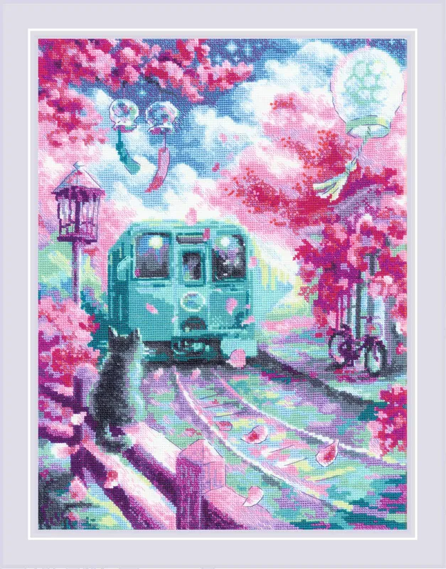 Kit de Punto de Cruz Riolis - "Spring Express" (2233) Súper Precio