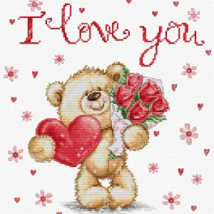 Kit de Punto de Cruz "I Love You" Luca-S B1421 Artesanal