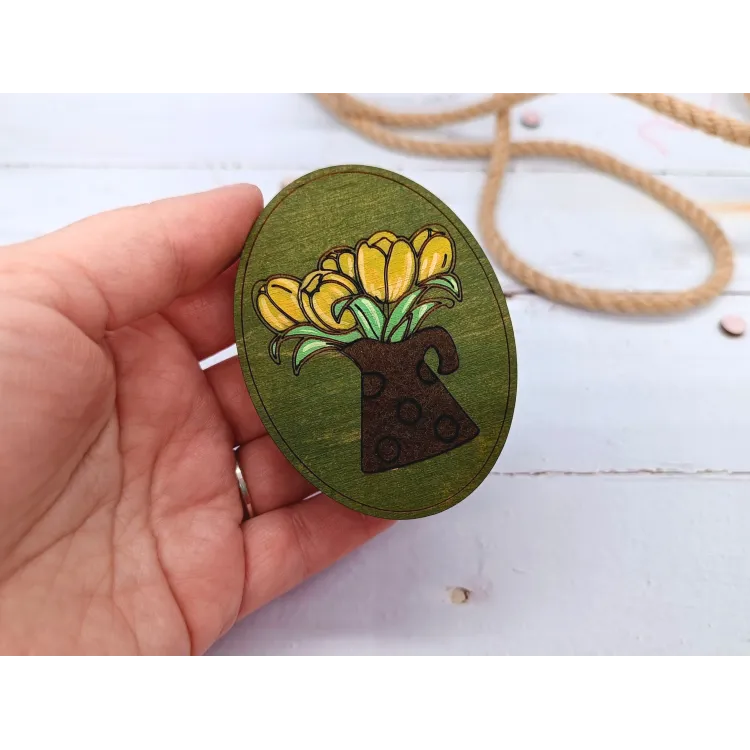 Estuche de agujas de madera KF056/120G “Tulipanes” – Kind Fox by Wizardi Promoción Exclusiva