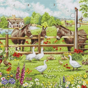 Oferta Limitada Kit de Punto de Cruz "El Patio de los Burros" – Luca-S BU5087