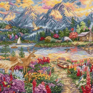 Kit de Punto de Cruz "Esplendor Primaveral en la Montaña" – Letistitch L9939 Oferta Especial