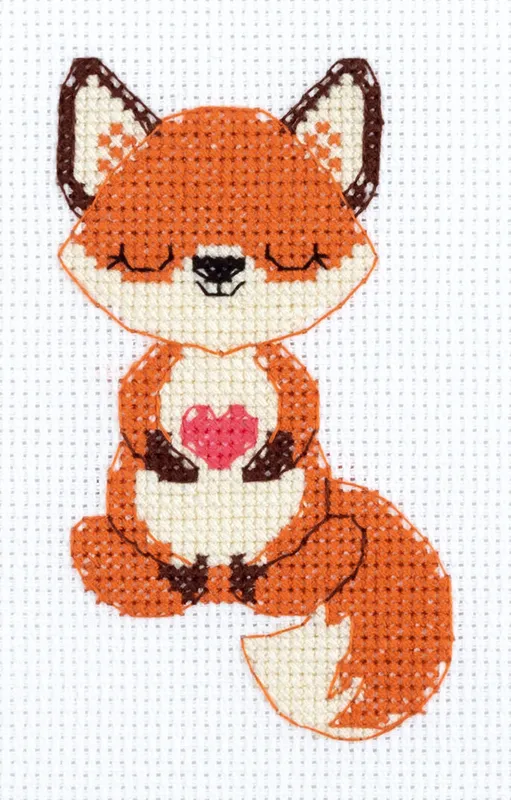 Novedad Kit de punto de cruz KLART "The fox in love" 12-069