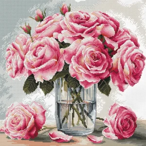 Pedido Al Por Mayor Vase of Roses - Kit de Punto de Cruz AVA P090