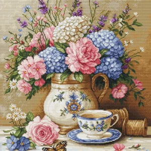 Kit de Punto de Cruz Luca-S GOLD B725 – Floral Nostalgia Lujoso