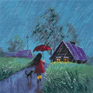 Ocasión Especial Kit de punto de cruz Summer Rain Oven S1706 – Paisaje con lluvia Aida 16