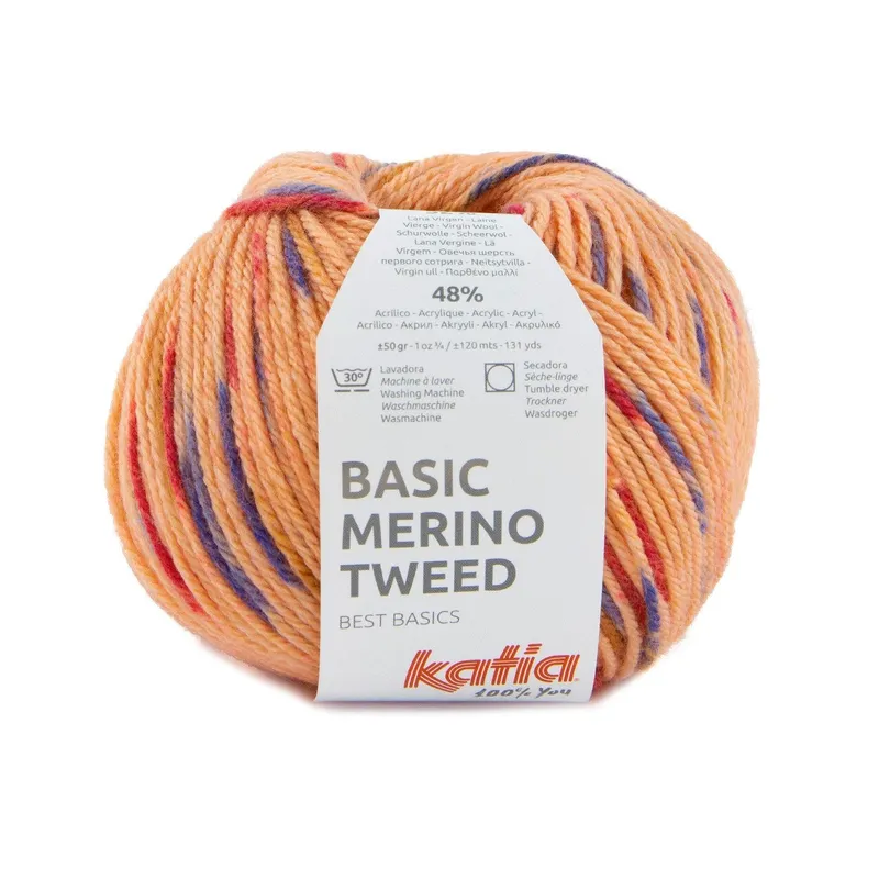 Auténtico Katia Basic Merino Tweed - Lana Suave para Tejer Prendas de Otoño e Invierno - 404