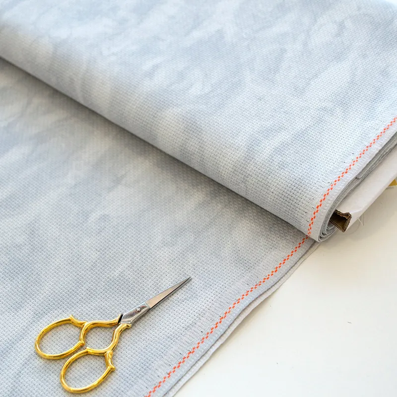 A Buen Precio Tela AIDA 14 ct Marmoleada Gris Vintage 3706/7729 Zweigart para Punto de Cruz - 110x198