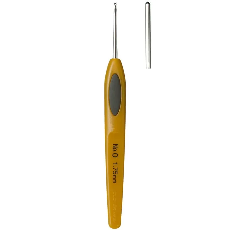 Aguja de Ganchillo de Acero Ergonómica Clover Soft Touch - 0.90 mm Oferta Especial