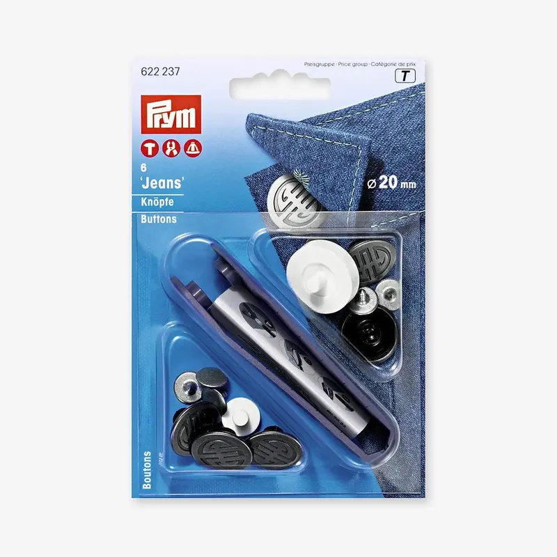 Botones de Jeans sin Coser 17 mm de Prym: Estilo y Durabilidad para tus Prendas de Mezclilla - Detalles Art Deco Auténtico