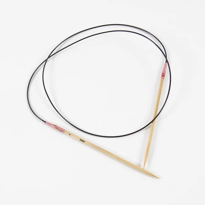 Aguja Circular Decorativa DMC - Bambú con Diseño Floral Pintado a Mano - Nº4 Nueva Colección