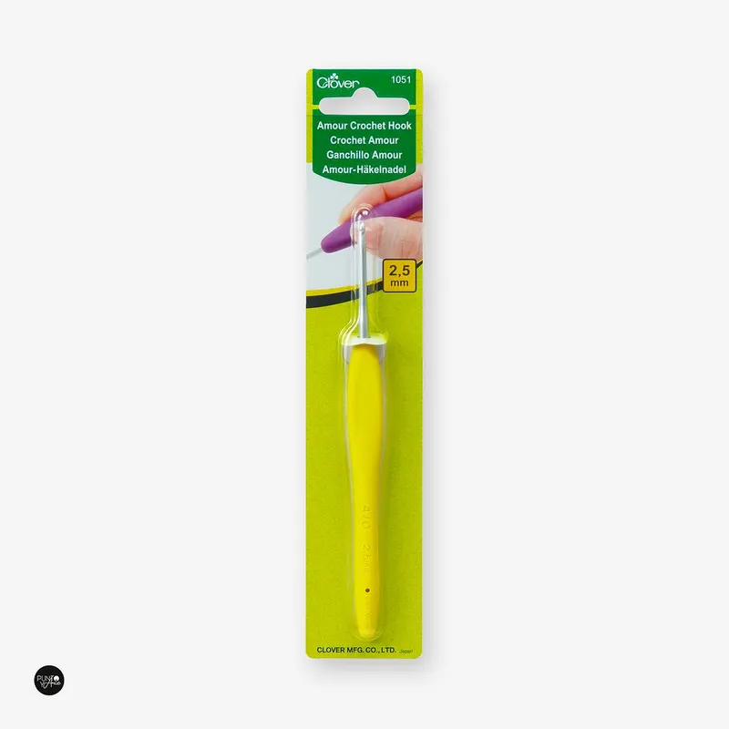 Compra Ahora Agujas de Ganchillo Clover Amour - Comodidad y Color en tus Labores - 2.5 mm : Amarillo