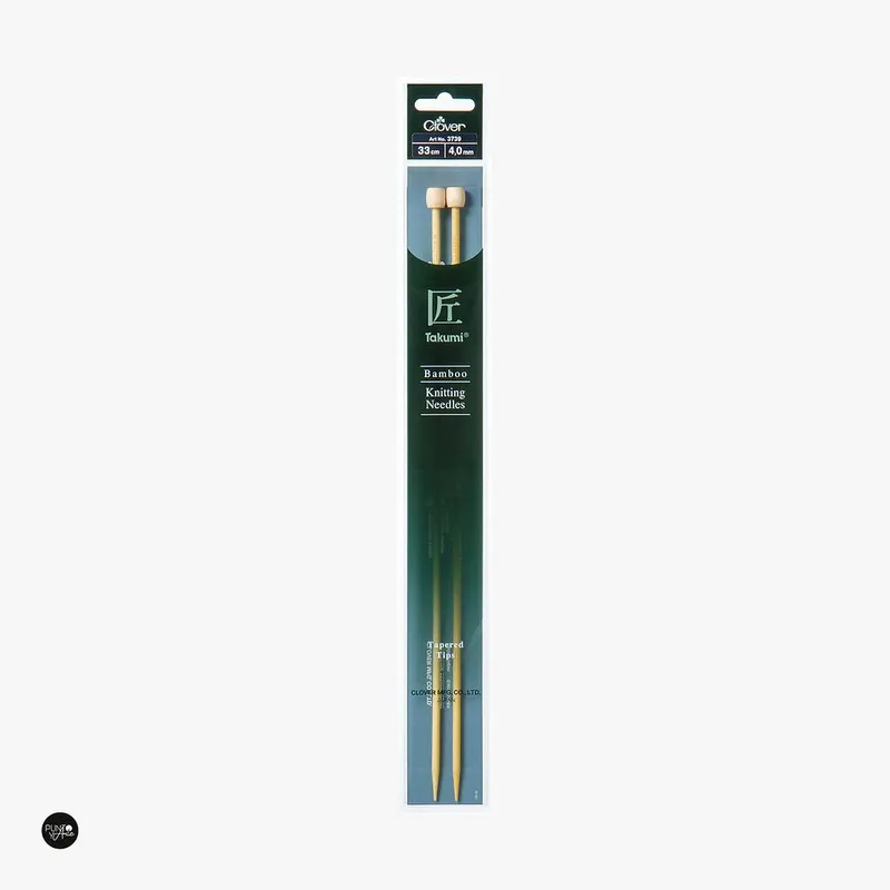 Precio De Oferta 33 cm Agujas de Tejer de Bambú Takumi - Clover: Calidad y Comodidad para Tus Proyectos de Tejido - 4.0 mm