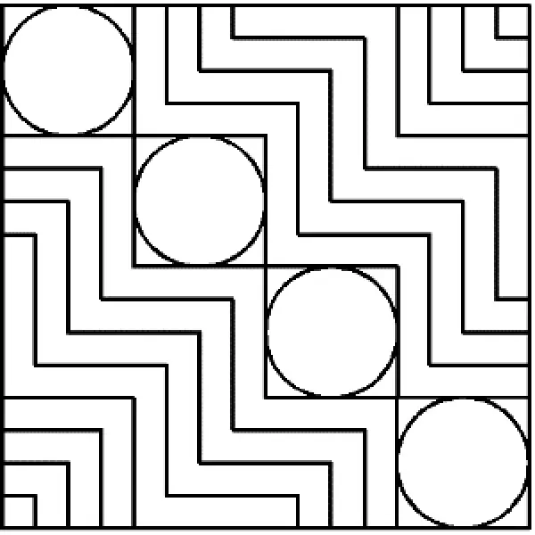 Premium Plantilla acolchado Rail Fence