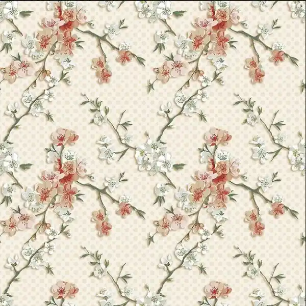 Tela estampada Cerezos Oferta De Temporada