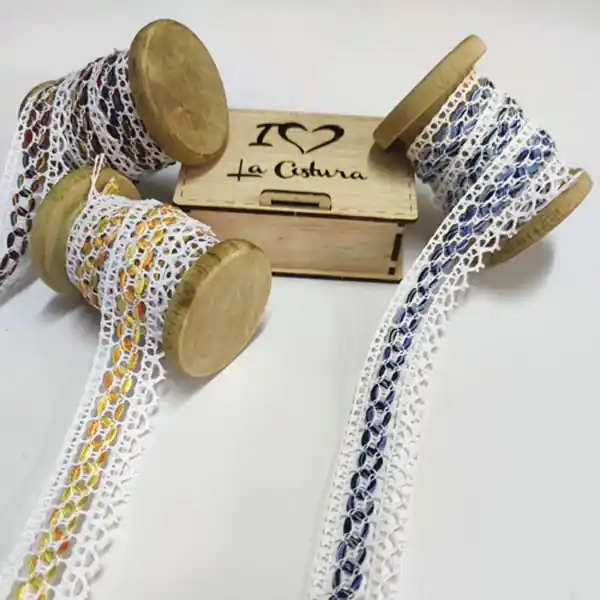 Hecho A Mano Puntilla Bolillos Multicolor