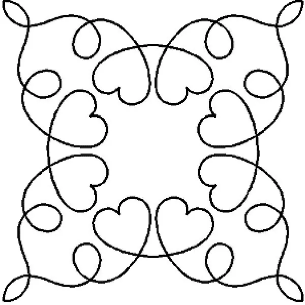 Bestseller Plantilla acolchado Loopy Heart Block