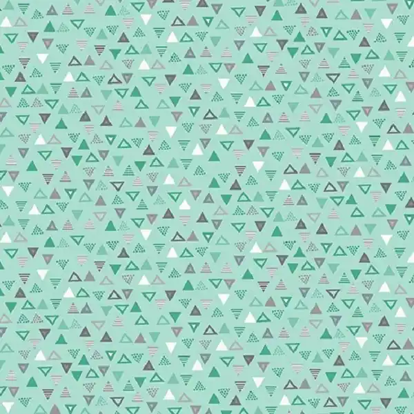 Tela Triangles Turquoise Baby Safari- Makower Máxima Calidad