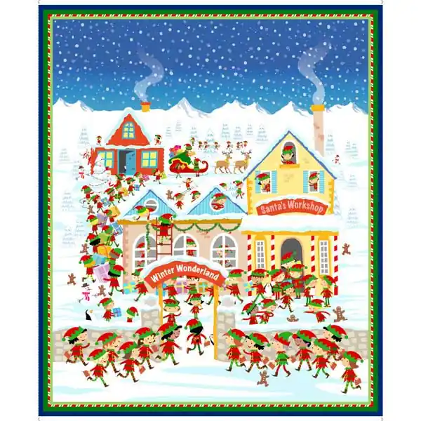 Panel Taller de Santa de QT Fabrics Alta Calidad