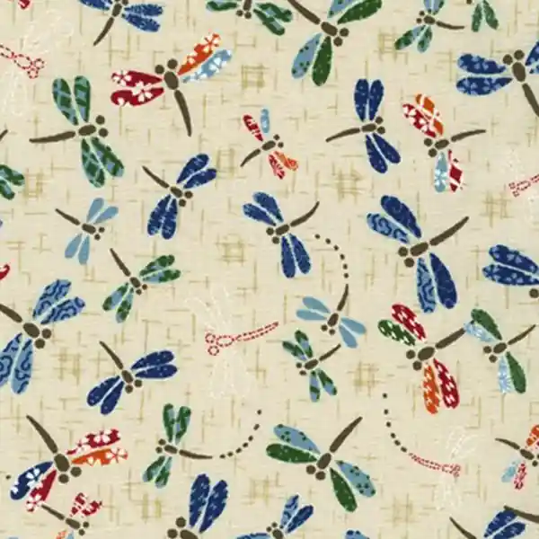 Imprescindible (Must-Have) Tela Libélula Natural-Sevenberry Kasuri