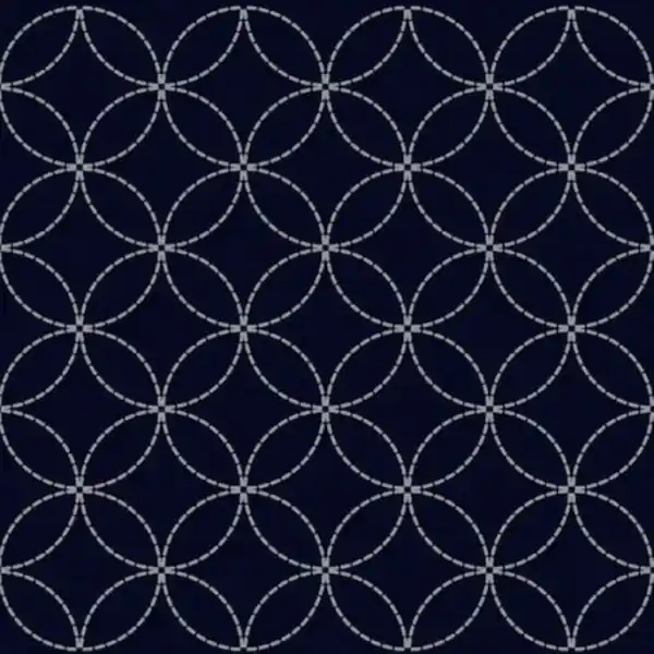 Tela Sashiko Círculos Azul Marino Envío Exprés