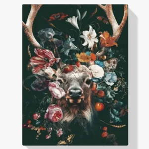 5D Pintura Diamante – Los ciervos se encuentran con las flores Solo Por Tiempo Limitado