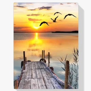 5D Pintura Diamante – Puesta de sol Vista al mar Última Versión