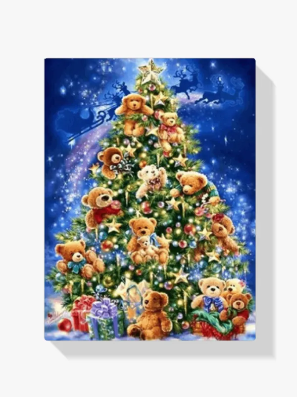 Pintura Diamante – Árbol de Navidad con osos Oferta Especial