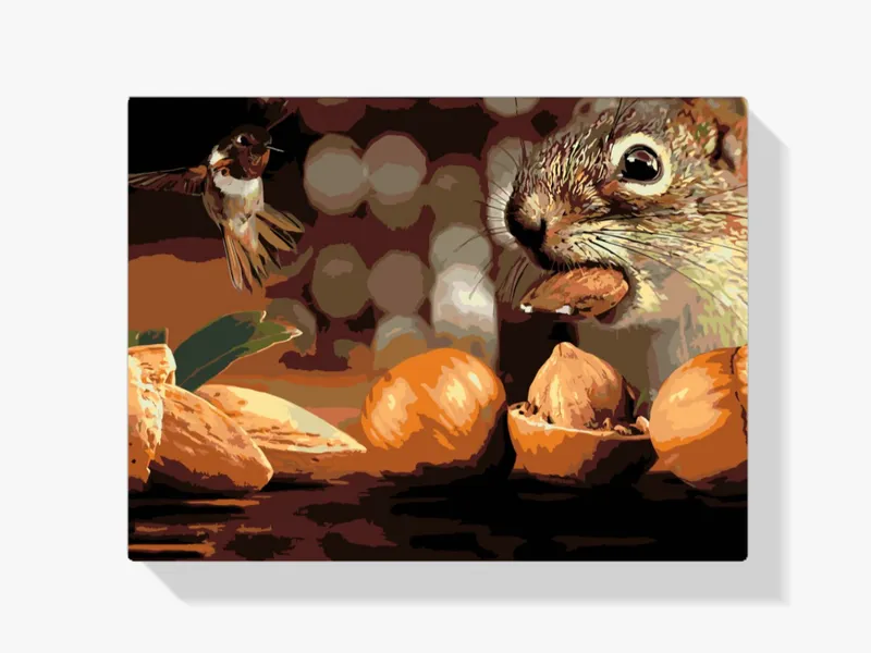 Devolución Gratuita Pintura Diamante – Ardilla y pájaro