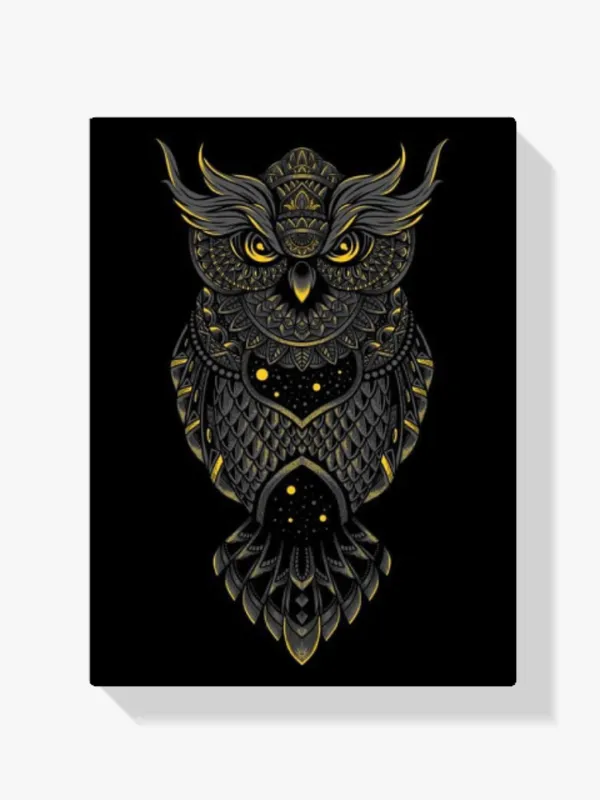 Pintura Diamante – Búho negro y amarillo Artesanal