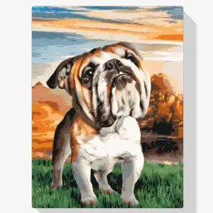 Última Versión Pintura Diamante – Bulldog inglés en el jardín