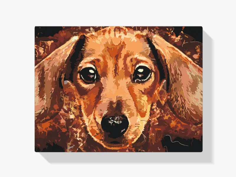 Pintura Diamante – Cabeza de perro salchicha Original