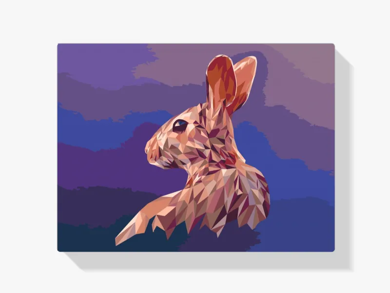 Pintura Diamante – Conejo vectorial Lujoso