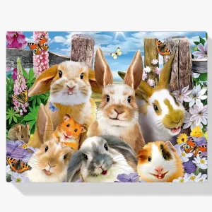 Pintura Diamante – Familia de conejos Precio Bajo