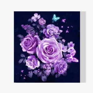 Lujoso Pintura Diamante – Flores moradas