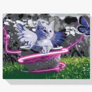 Pintura Diamante – Gatito con alas Nuevo Modelo