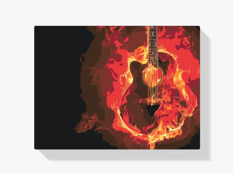 Descuento Pintura Diamante – Guitarra en llamas