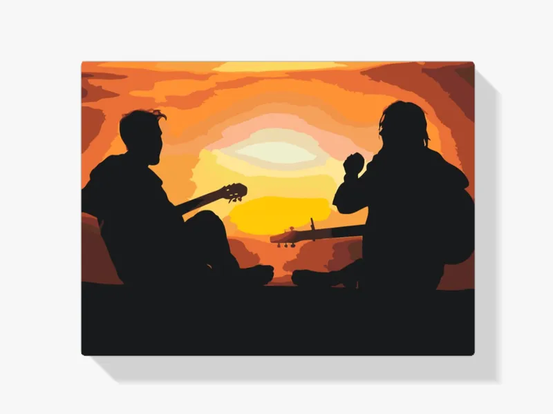 Pintura Diamante – Guitarristas al atardecer Súper Precio