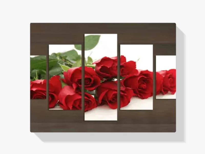 Pintura Diamante – Hermosas rosas 5 paneles A Buen Precio