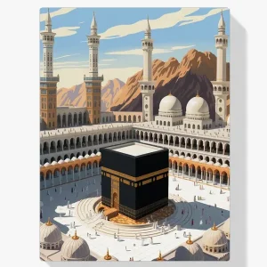 Pintura Diamante – Kaaba de Luz Dorada Hecho A Mano