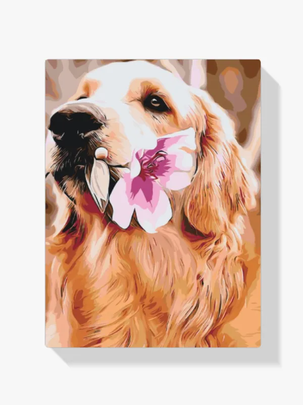 Mayoreo Pintura Diamante – Labrador con flor