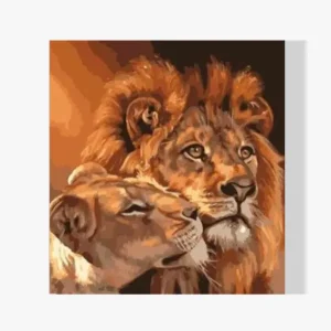 Pintura Diamante – León y cachorro Entrega Rápida