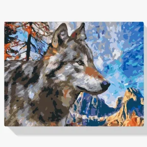 Precio Bajo Pintura Diamante – Lobo en las montañas