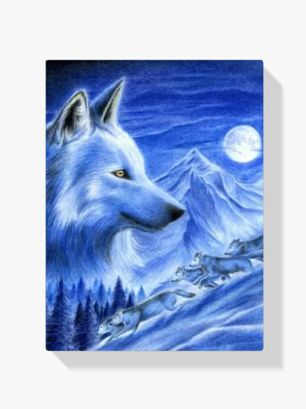 Precio De Oferta Pintura Diamante – Lobos en la nieve
